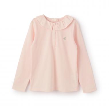 フリル衿長袖Tシャツ