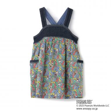 【PEANUTS】デニム切替ジャンパースカート