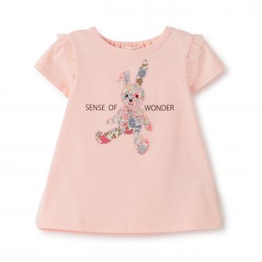 リバティウサギアップリケ半袖Tシャツ
