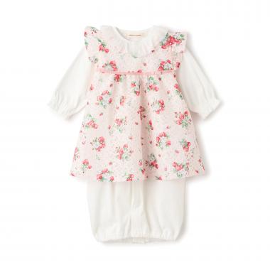 野イチゴレースエプロンつき2WAYオール【オーガニック】【日本製】