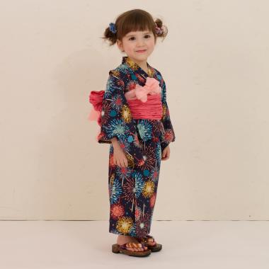 花火柄浴衣セット