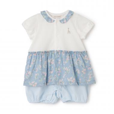 実と葉っぱ柄ショートオール【日本製】