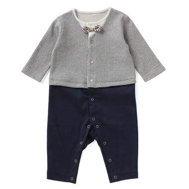 【KISETTE】 ギンガムチェックネクタイカバーオール【日本製】