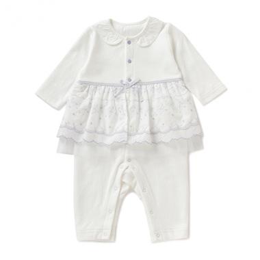 【KISETTE】 レーススカート付カバーオール【日本製】