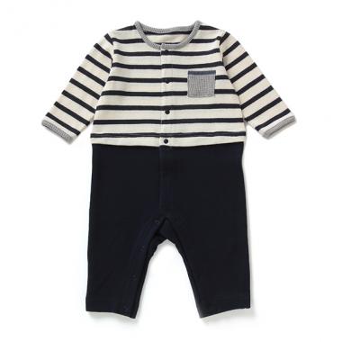 【KISETTE】 ボーダーカバーオール【日本製】