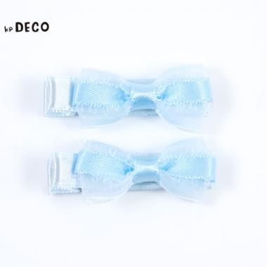 リボンヘアクリップ 同色2個セット