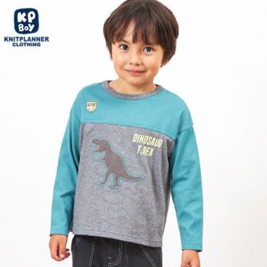 KPBOY 日本製/恐竜モチーフ長袖Ｔシャツ(80～140)