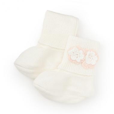 KP(ケーピー)編み花付きニットブーティ(9～11)