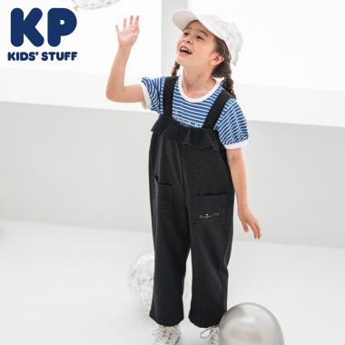 レーヨン混フリルつきサロペット