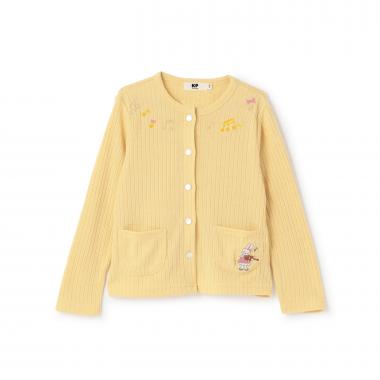 音符刺シュウ ワイドテレコ カーディガン