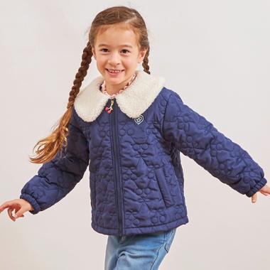 ボア衿 チェリーキルトタフタ ジャケット