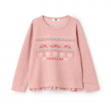 クロス刺シュウ リブWフェイス トレーナー