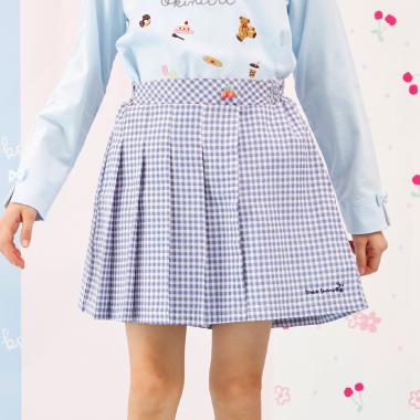 【Trois Lapins】 先染チェック ラップスカパン