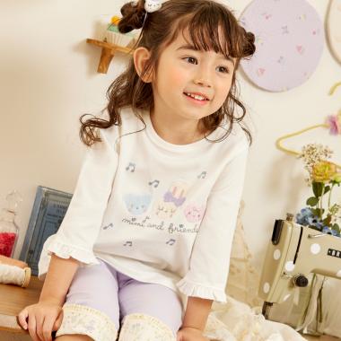 mimiちゃんとフレンズ 7分袖Tシャツ 【POMプロテクト加工】