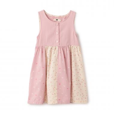 デニム総柄プリント ジャンパースカート