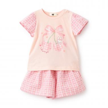 天竺×先染チェック 上下セット