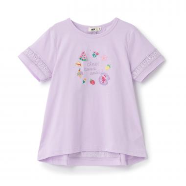 レース切り替え袖 Tシャツ
