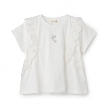肩レースTシャツ