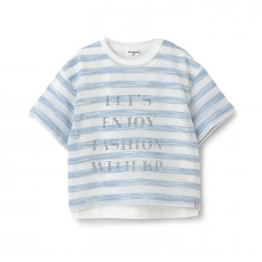 ボーダーメッシュ×ロゴＴシャツ セット