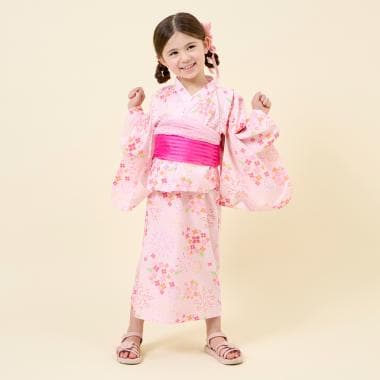 花火あじさい柄 浴衣･帯付き