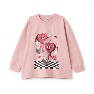 【USAコットン】ハートキャラモチーフワイドロンT