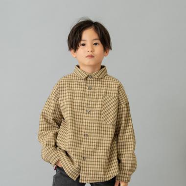 チェックドロップ長袖シャツ