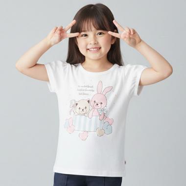 【990★ITEM】ねこ・うさぎガーリーアソートTシャツ