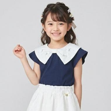 リボン衿チュニック