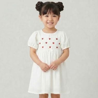 胸ハート刺しゅうワンピース