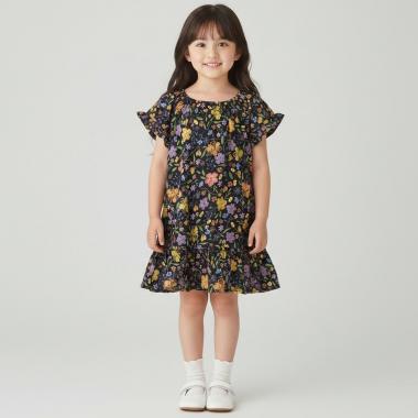 ニュアンス花柄ワンピース