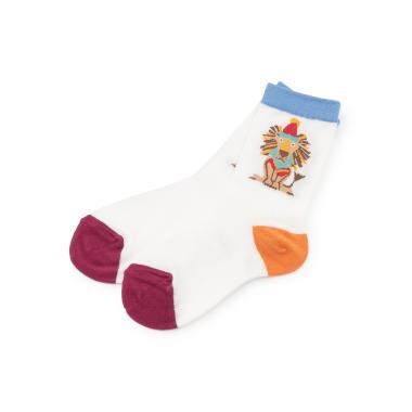 ニット帽ライオンクルーソックス