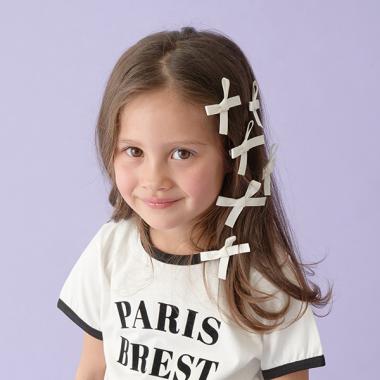 ミニリボンヘアクリップ6Pセット