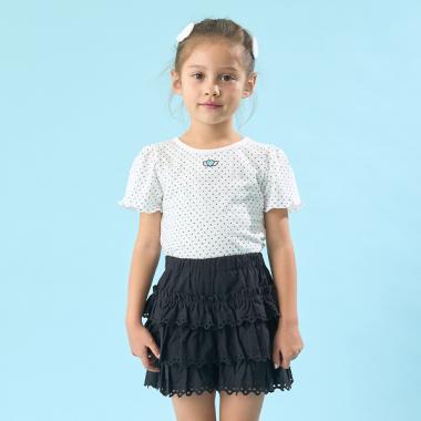【ソフトコットン】ドットプリントミニミニパフ半袖Tシャツ