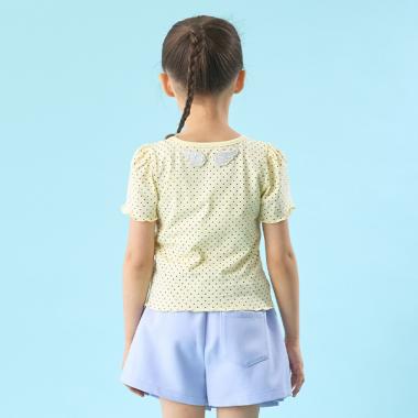 【ソフトコットン】ドットプリントミニミニパフ半袖Tシャツ