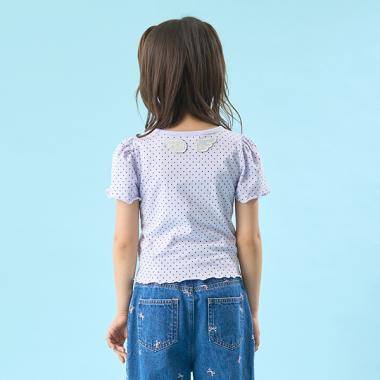 【ソフトコットン】ドットプリントミニミニパフ半袖Tシャツ