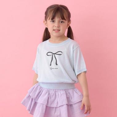 【マシンウォッシャブル】シアー半袖ニットトップス