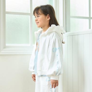 【セットアップ可】【毛玉バイバイ裏毛】リボンラインフルジップパーカ