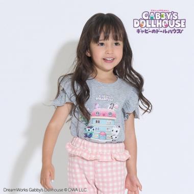 【ギャビーズドールハウス】【ソフトコットン】デザインスリーブプリントTシャツ