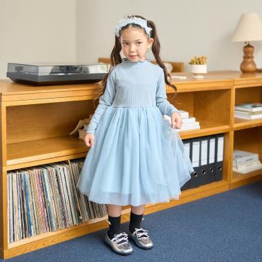 チュールドッキングワンピース【子供服】【キッズ】【女の子】