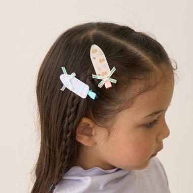 アソートリボン付きヘアクリップ2Pセット