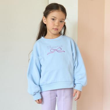 【毛玉バイバイ裏毛】リボン刺しゅうスウェット【子供服】【キッズ】【女の子】