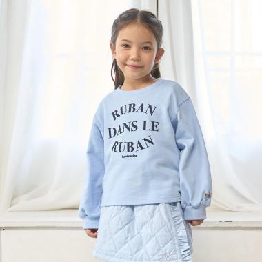 【毛玉バイバイ裏毛】サイドギャザーロゴスウェット