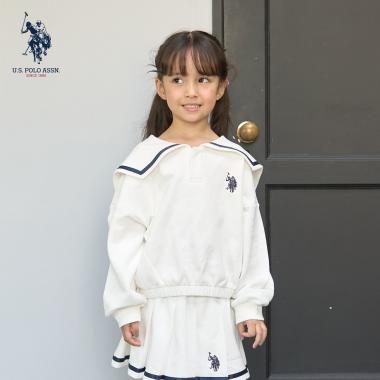 【U.S.POLO ASSN.】ワンポイント刺しゅう衿付きスウェット