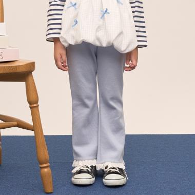 【ともパン】【防汚・速乾】裾チェリーレースフレアパンツ