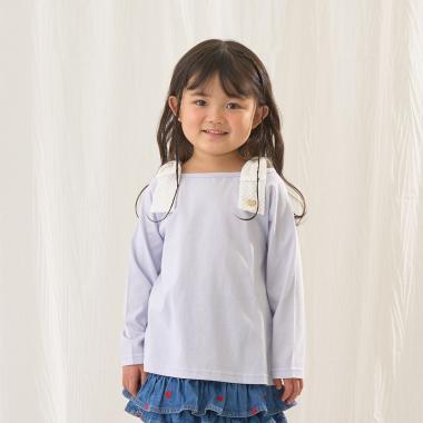 【綿100％】 【速乾・UV・型崩れしない】ボートネック肩リボンTシャツ