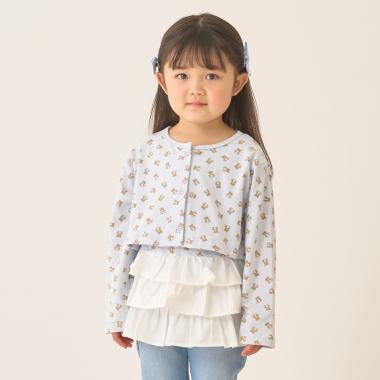 【速乾・UV・型崩れしない】アソート総柄ミニ丈カーディガン・フリルキャミセット【Lycee mine バレエシリーズ】