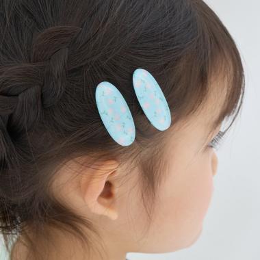 フラワー総柄ヘアクリップ(2コセット)