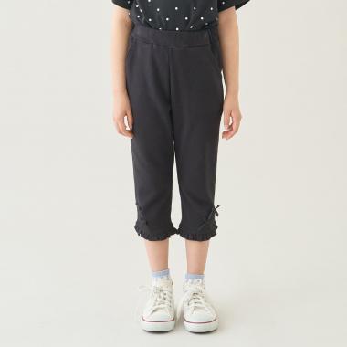 【ともパン】【防汚・UV・接触冷感】裾ラウンドフリル７分丈カプリパンツ