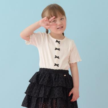 カーディガン風リボントップス