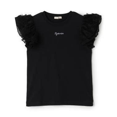 【綿100%】【ムテキＴ】【防汚・UV・接触冷感・型崩れしない】ふわふわフリル袖Ｔシャツ【子供服】【キッズ】【女の子】